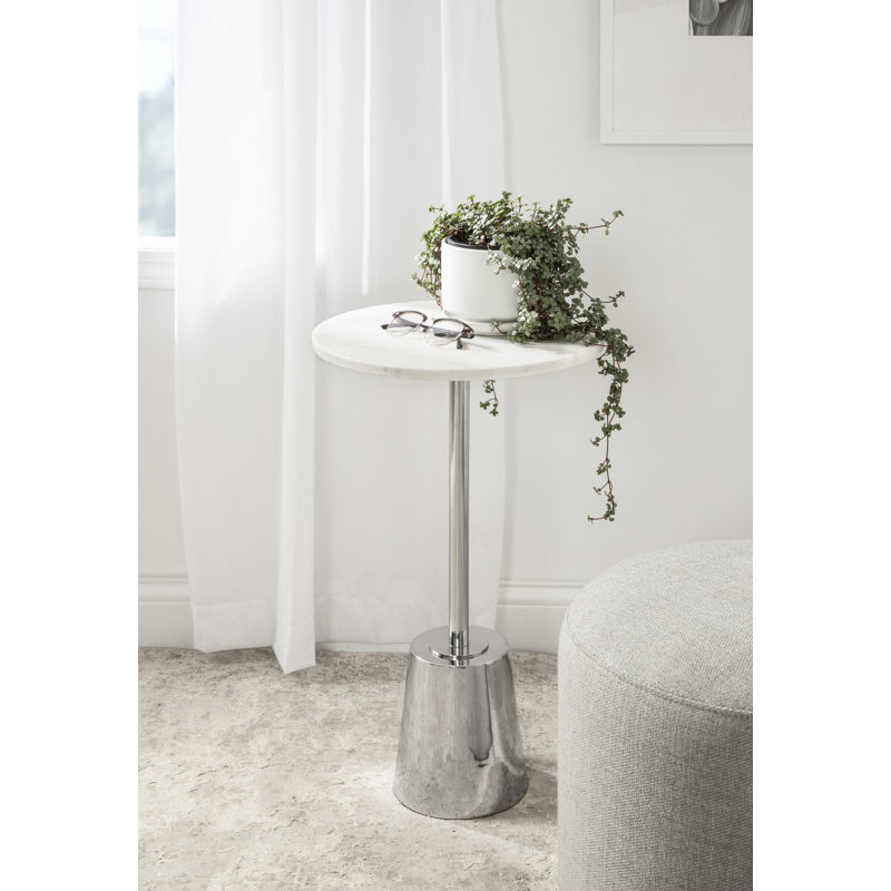 Mercer41 Cemil Genuine Marble Pedestal End Table & Reviews Wayfair